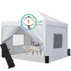 Quictent 970385927251 Privacy 10x10 Pop Up Canopy Tent With Sidewalls And Roll-up Ventilat