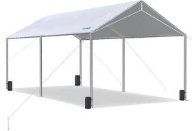 Gm1113-gy Quictent 10x20 Ft Heavy Duty Carport/boat/party Canopy Galvanized Frame Grey