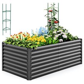 Quictent Ml-13ykml-gb-04h-dgy-fba Galvanized Raised Garden Bed 6x3x2 Ft Metal Planter Box Bottomless For Backya