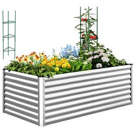 Quictent Ml-13ykml-gb-04h-zn Galvanized Raised Garden Bed 6x3x2 Ft Metal Planter Box Bottomless For Backya