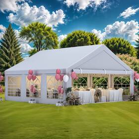 Beyshnqi6o Qurious Corner White Canopy 20x20 Ft Outdoor Wedding Party Tent Shelter Storage 6-sidewalls