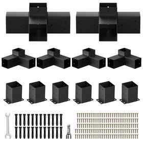 Qzer 3-way 2p 4-way Pergola Kit Heavy Duty Brackets For 4 Inch X Actual 3.5 X3.5 Lumber Diy