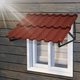 Usjz-0015-red Rduigt Fixed Metal Awning For Door Entrance 52 In W X 31 H Triangle Steel Frame