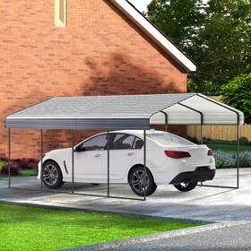 Real Relax 976975517055 12ftx20ft Heavy Duty Metal Carport Outdoor Garage Shelter Shade With Heavier Frame
