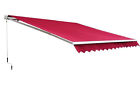 Awning10 Red Outdoor Manual Canopy Patio Shade Sun 8 Retractable Window