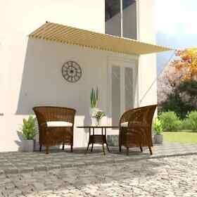 143755 Retractable Awning 118.1inchx59.1inch Yellow And White