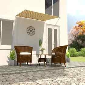 143752 Retractable Awning 59.1inchx59.1inch Yellow And White