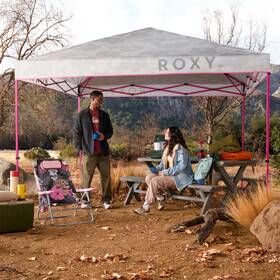 614831-1ns Roxy 10x10 Pop Up Canopy - Beach Tent With One Push Setup Outdoor Sun Shade For