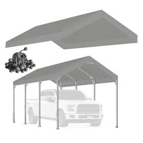 Rutile 768572783034 12 X 20 Ft Carport Replacement Cover Heavy Duty Car Tarp Canopy Tent Replace