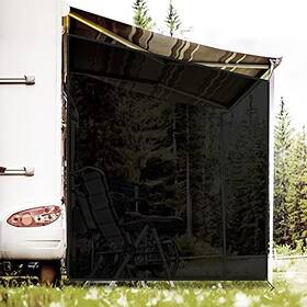 9ftx Rvingpro 608571736047 Rv Awning Side Shade Screen 7ft Breathabe Black Mesh Sunshade For Camper Trai