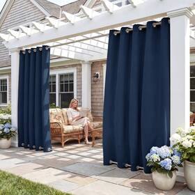 Rybusotdcgm2-5296c26 Ryb Home Windproof Outdoor Curtains - Waterproof Blackout Shade Thermal Insul