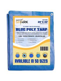 2030bl Safety Shark Heavy Duty Waterproof Tarp 20x30 Feet Outdoor Weather Cover