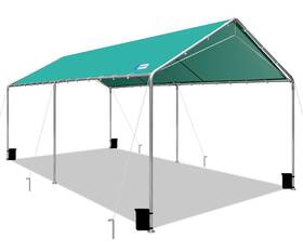 Sailary 976099133797 Outdoor Adjustable 10x20 Ft Heavy Duty Carport Green