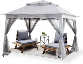 Sailary 976099135173 Patio Gazebo Pop Up And Shelter For Party Grey 11x11