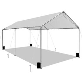Sailary 976099136033 Heavy Duty 10 X 20 Ft Easy To Assemble Metal Car Canopy Shelter With Reinforc
