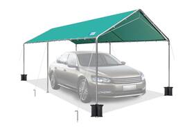 Wy-vs21cp01-02gn Sailary 10x20 Ft Heavy Duty Car Canopy Galvanized Frame Carport Outdoor Party Tent Bo