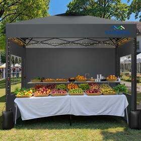 Sannwsg 738253223302 12x12 Pop Up Canopy Tent With 3 Sidewalls Easy Commercial Instant S