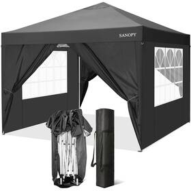 Sanopy 092733221876 10ftx10ft Outdoor Canopy Tent Waterproof Pop Up Backyard Black