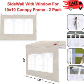 Window10x10 Scocanopy 841172021826 Side Enclosure Wall Panels Zipper Kit For Pop Up Canopy Instant Tent