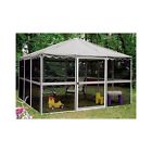 21122 Screenhouse Screen House Gazebo Canopy Tent White Steel Vinyl Shade Bugs Rain 47977