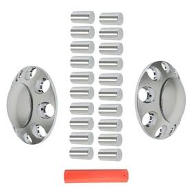 Seblaff Seb-6324354-494116-le 2 Pcs Front 33 Mm Cylinder Axle Cover Set Abs Chrome Flat Top Replacement For