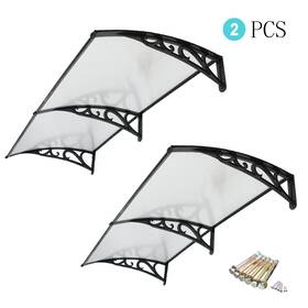 S01-h01-2533-2 Segawe 2 Pcs Door Window Awning Outdoor Polycarbonate Cover Overhead Seamless
