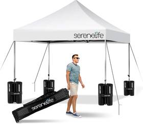 Slgz10w Serenelife Pop Up Canopy Tent 10x10 Commercial Instant Shelter Foldable/collapsible White