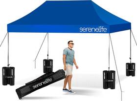 Slgz15bu Serenelife Pop Up Canopy Tent 10x15 Commercial Instant Shelter Foldable