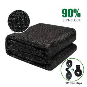 Sdr908050bf Shatex Sun Shade Fabric 8ftx50ft 90% Outdoor Hdpe Traditional Rectangular Black