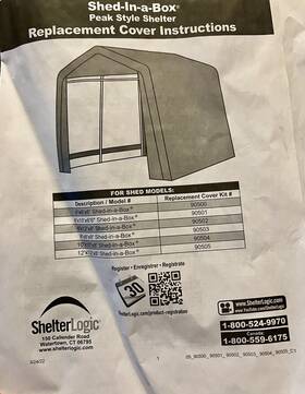 802401 Shelterlogic 90501 Shed-in-a-box Replacement Cover Only Kit New