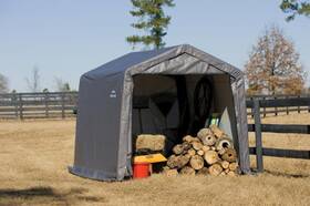 Ms30333 Shelterlogic 10ft X 8ft Gray Fabric Carport Shelter Steel Frame Portable Storage Shed