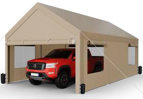 Shintenchi 810178066155 Carport 12ft X 20ft Heavy Duty Portable Garage Car Port Canopy With Side-openi