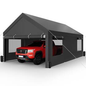 Shintenchi 810178066179 Carport 12ft X 20ft Heavy Duty Portable Garage Canopy With Side-open Inch
