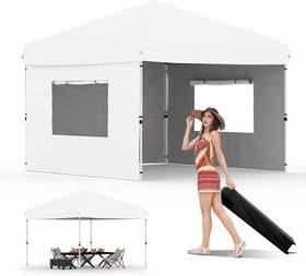 Qsyiylvd6tv08nmsvzgkpgrszbe Slekversa 10x10ft Instant Pop Up Canopy Tent 3 Side Walls Hd Set Waterproof White