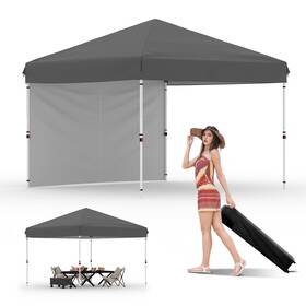 Y-c-aicb1pvv0nbybm7ncw9xjhec Slekversa 10x10ft Instant Pop Up Canopy Tent With 1 Side Wall Heavy Duty Set W