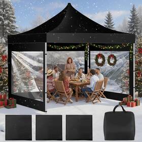 Geg-smoothnovelty-1315 Smoothnovelty 445042780726 3 Pcs Clear Canopy Sidewalls With Black Storage Bag Window Sidewall For 10 X