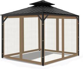 Gazebo-mosquito-54 Solumia Gazebo Universal Replacement Mosquito Netting 4-panel Screen Sidewalls With