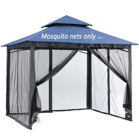 Soospe-mz 614162361789 10x10 Gazebo Mosquito Netting 4-panel Sidewall Screen With Zipper Universal B