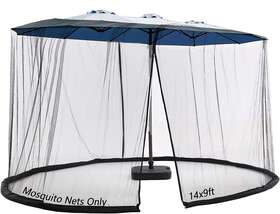 Soospe-mz 696565600900 Mosquito Netting For 13/14/15ft Patio Umbrella Double-sided Screen Walls