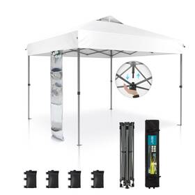 Ga029-wh Sophia & William Canopy Tent Pop Up 10x10 Ft One Person Push Set Outdoor Canopies Sh