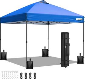 Vh1706us-bl Specstar 8x8ft Pop Up Canopy Tent One Push Setup With Wheel Carry Bag And 4
