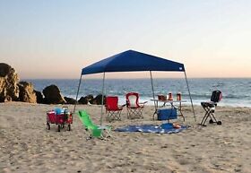 Ki-1212l Sportcraft Instant Canopy 10x10foot Slanted Legs Tent Blue Cover For Bbq Tailgate