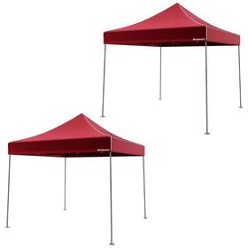 80-14-r-2 Stalwart Canopy Tents 10ftx10ft Pop-up Lightweight Water-resistant Red Set Of 2