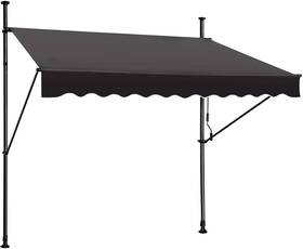 100068 Steelaid Manual Retractable Awning 59 Inch Non-screw Outdoor Sun Shade Adjustable Perg