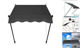 Steelaid 793588253325 Manual Retractable Door Cover 42 Inch Screw-in Outdoor Gray