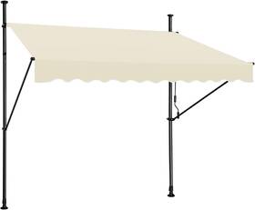 Steelaid 793588253684 Manual Retractable Awning 78 Inch Non-screw Outdoor Sun Shade 57 Max Roll-out