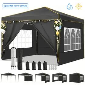 Cb-zc0047 Store 10x10 Pop Up Canopy Tent Easy Black