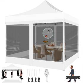 Eme111 Store 10x10 Heavy Duty Pop Up Canopy With Mosquito Net Tent Mesh Sidewalls