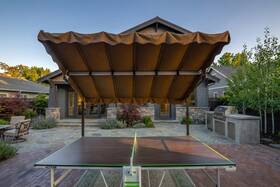 Scg75 Strong Camel 11.5ft X 8.2ft Freestanding Retractable Awning Sunbrella Mobile Sunshade Backyard