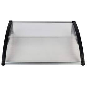 Toutd1891 Sudzendf Door Window Rain Cover 2.67ftx3.28ft Aluminum Rectangle Black Bracket